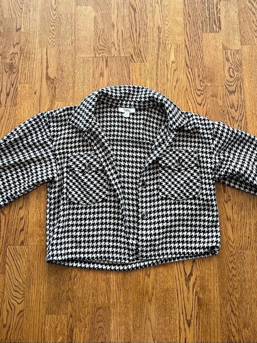 C by one Houndstooth Jacket in Black & White Size Large
